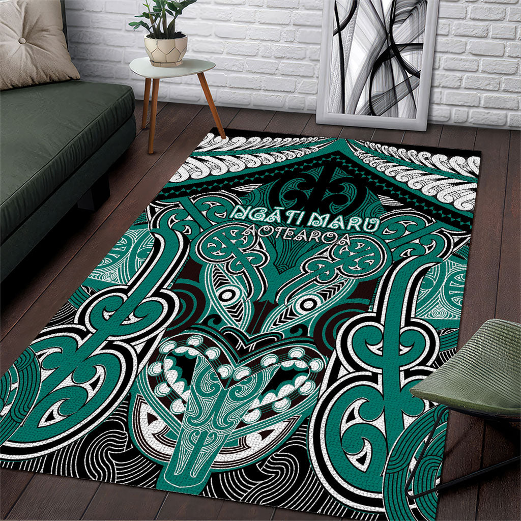 Aotearoa Iwi Ngati Maru Area Rug Maori Kowhaiwhai Pattern