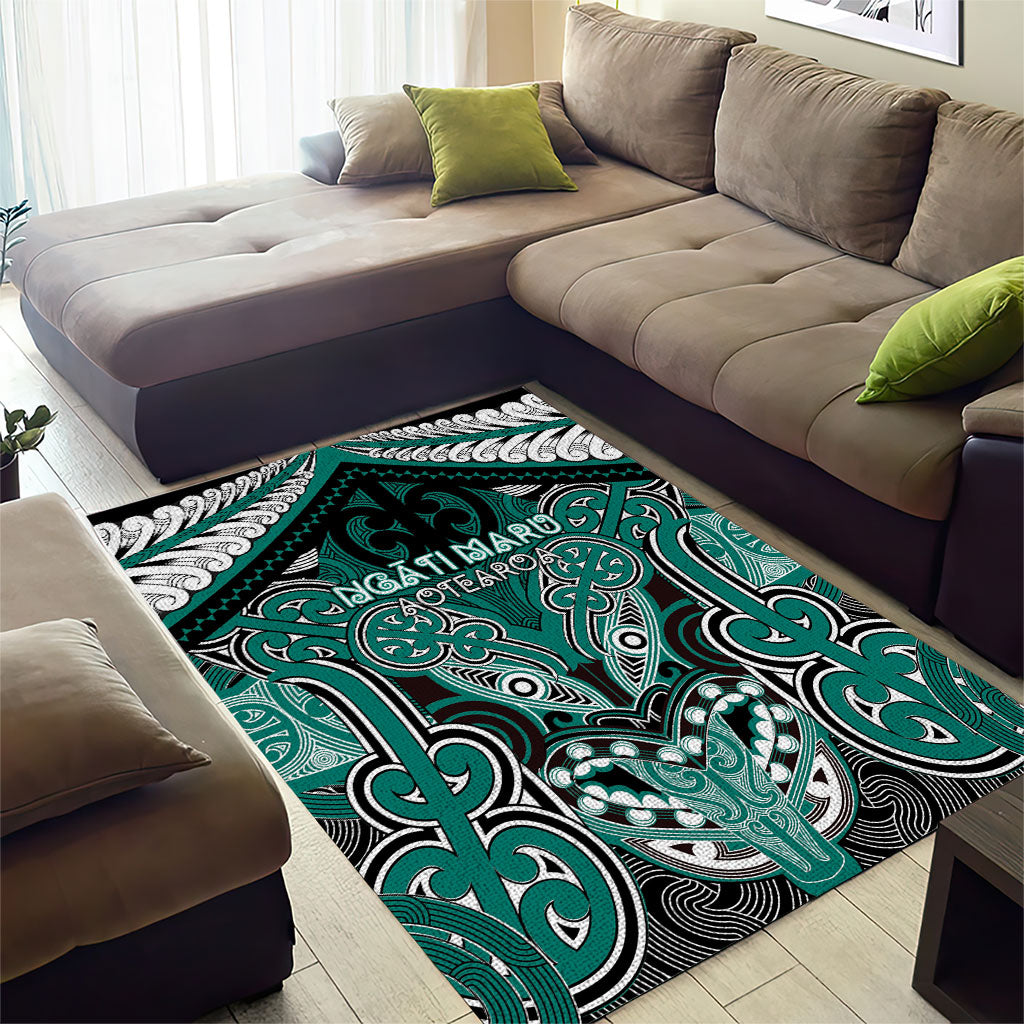 Aotearoa Iwi Ngati Maru Area Rug Maori Kowhaiwhai Pattern