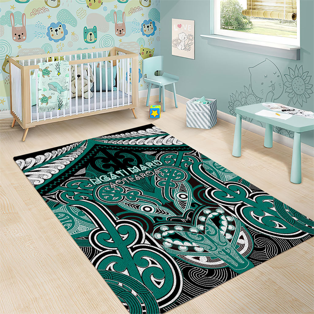 Aotearoa Iwi Ngati Maru Area Rug Maori Kowhaiwhai Pattern