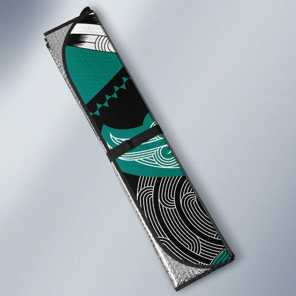 Aotearoa Iwi Ngati Maru Auto Sun Shade Maori Kowhaiwhai Pattern