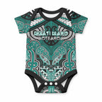 Aotearoa Iwi Ngati Maru Personalised Baby Onesie Maori Kowhaiwhai Pattern