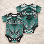 Aotearoa Iwi Ngati Maru Personalised Baby Onesie Maori Kowhaiwhai Pattern