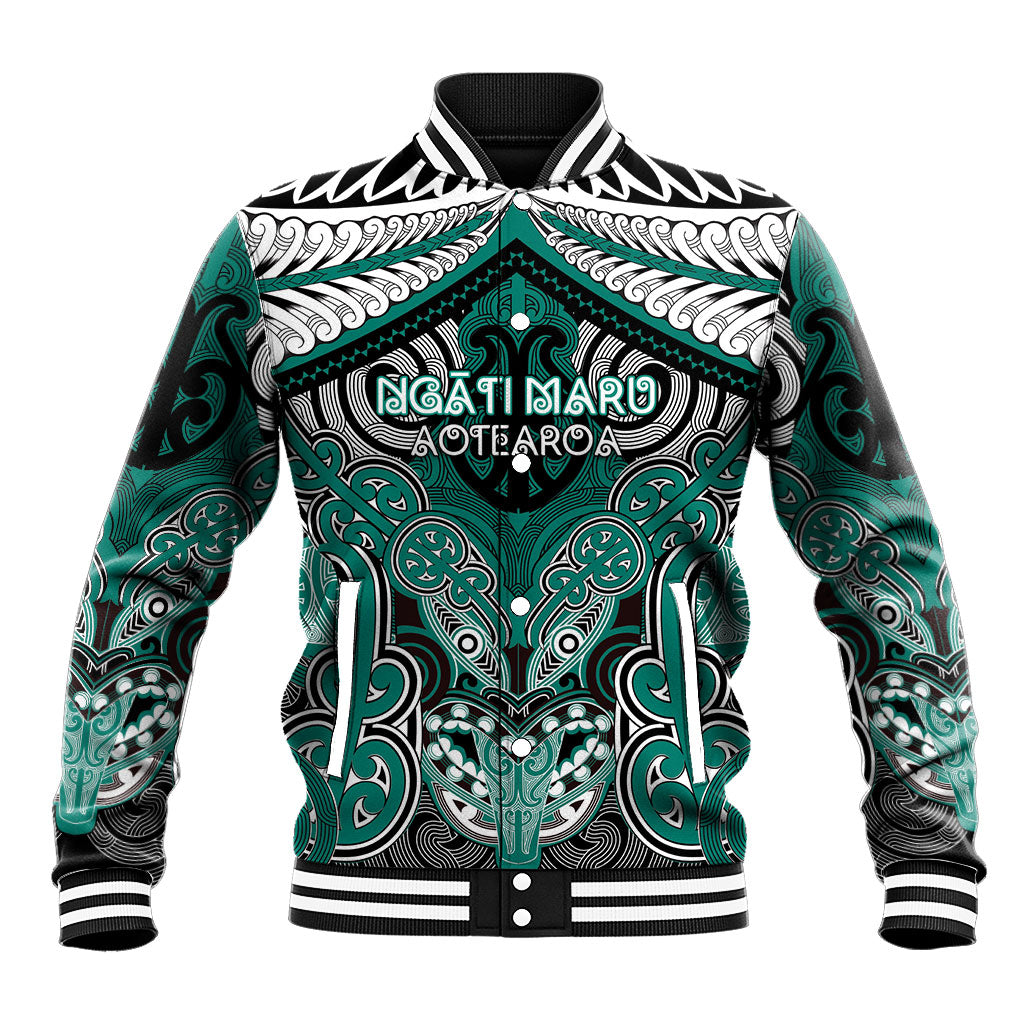 Aotearoa Iwi Ngati Maru Personalised Baseball Jacket Maori Kowhaiwhai Pattern