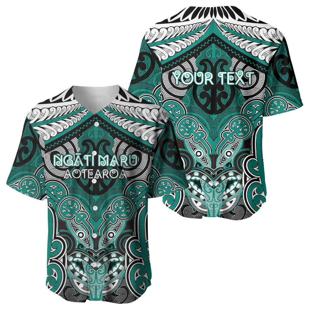 Aotearoa Iwi Ngati Maru Personalised Baseball Jersey Maori Kowhaiwhai Pattern