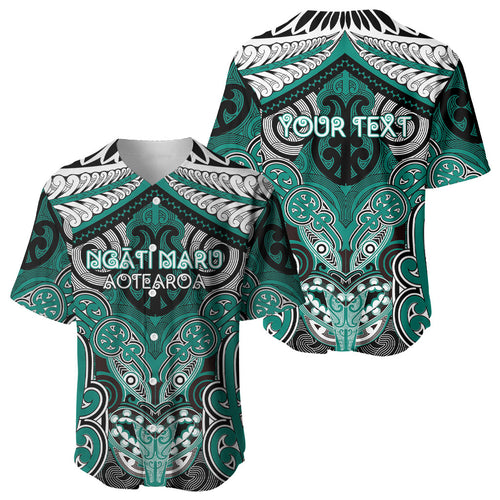 Aotearoa Iwi Ngati Maru Personalised Baseball Jersey Maori Kowhaiwhai Pattern