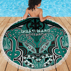 Aotearoa Iwi Ngati Maru Beach Blanket Maori Kowhaiwhai Pattern