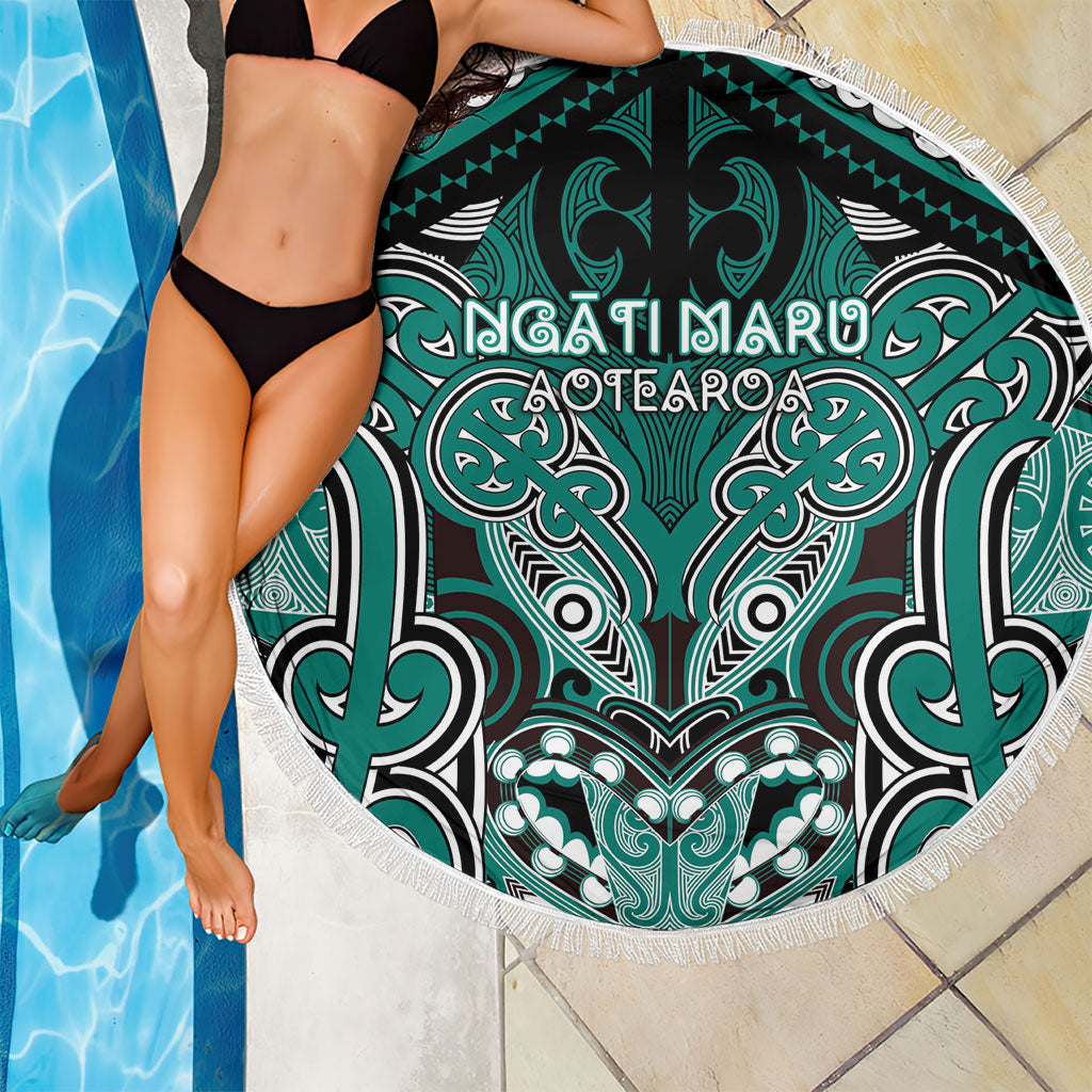 Aotearoa Iwi Ngati Maru Beach Blanket Maori Kowhaiwhai Pattern