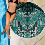 Aotearoa Iwi Ngati Maru Beach Blanket Maori Kowhaiwhai Pattern