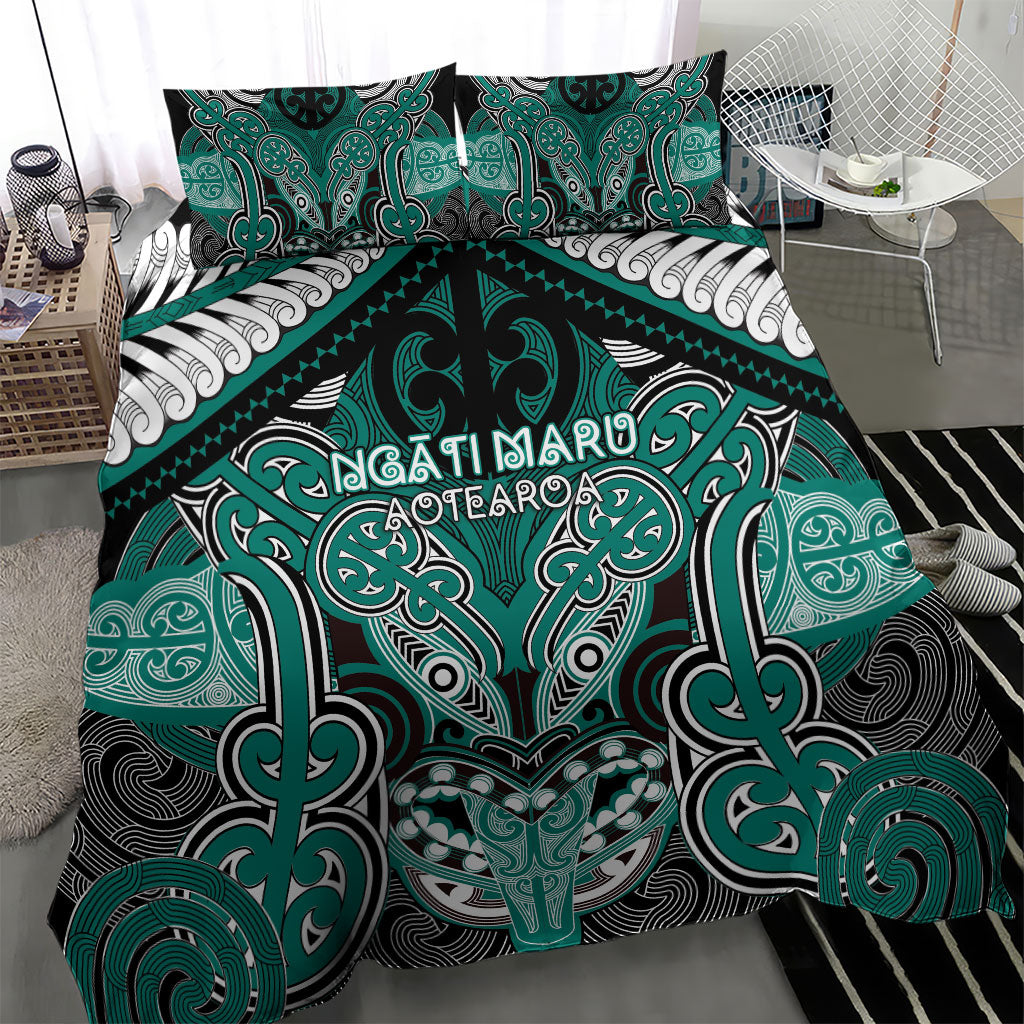 Aotearoa Iwi Ngati Maru Bedding Set Maori Kowhaiwhai Pattern
