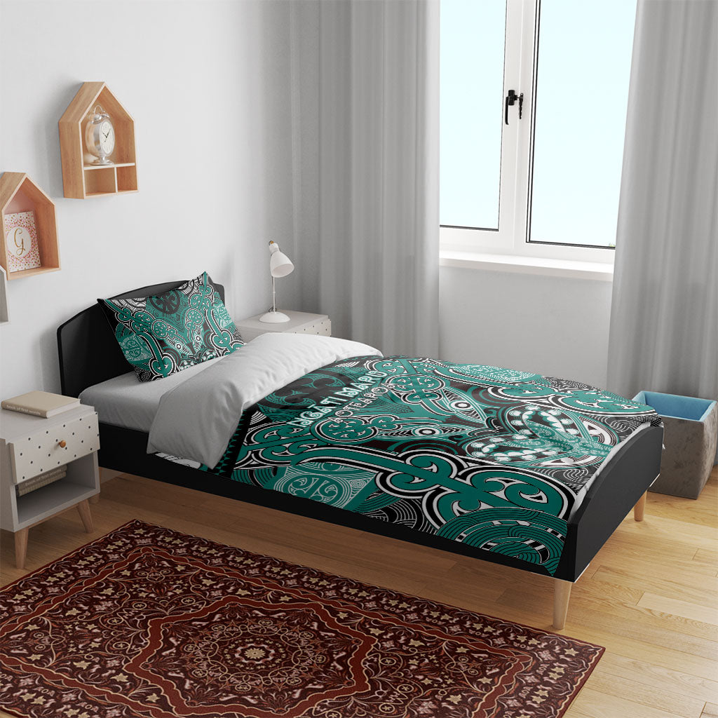 Aotearoa Iwi Ngati Maru Bedding Set Maori Kowhaiwhai Pattern