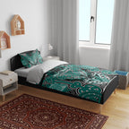 Aotearoa Iwi Ngati Maru Bedding Set Maori Kowhaiwhai Pattern
