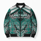 Aotearoa Iwi Ngati Maru Personalised Bomber Puffer Jacket Maori Kowhaiwhai Pattern