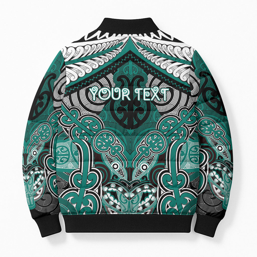 Aotearoa Iwi Ngati Maru Personalised Bomber Puffer Jacket Maori Kowhaiwhai Pattern