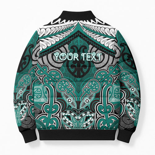 Aotearoa Iwi Ngati Maru Personalised Bomber Puffer Jacket Maori Kowhaiwhai Pattern