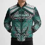 Aotearoa Iwi Ngati Maru Personalised Bomber Puffer Jacket Maori Kowhaiwhai Pattern