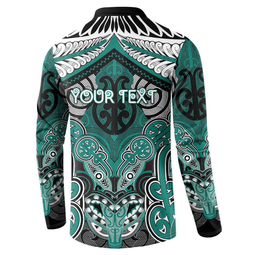 Aotearoa Iwi Ngati Maru Personalised Button Sweatshirt Maori Kowhaiwhai Pattern