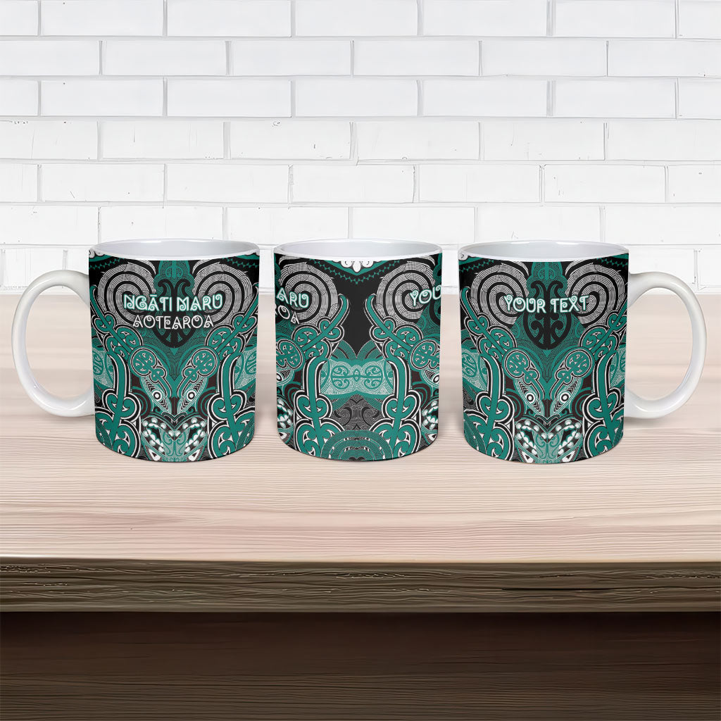 Aotearoa Iwi Ngati Maru Personalised Ceramic Mug Maori Kowhaiwhai Pattern