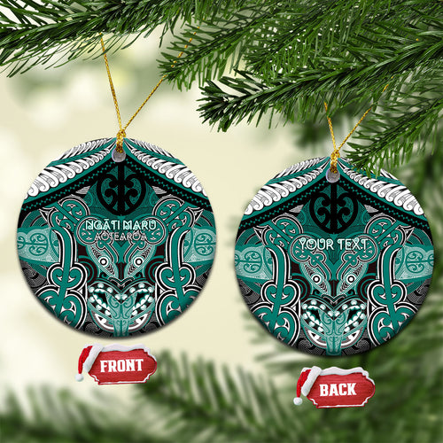 Aotearoa Iwi Ngati Maru Personalised Ceramic Ornament Maori Kowhaiwhai Pattern