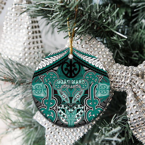 Aotearoa Iwi Ngati Maru Personalised Ceramic Ornament Maori Kowhaiwhai Pattern