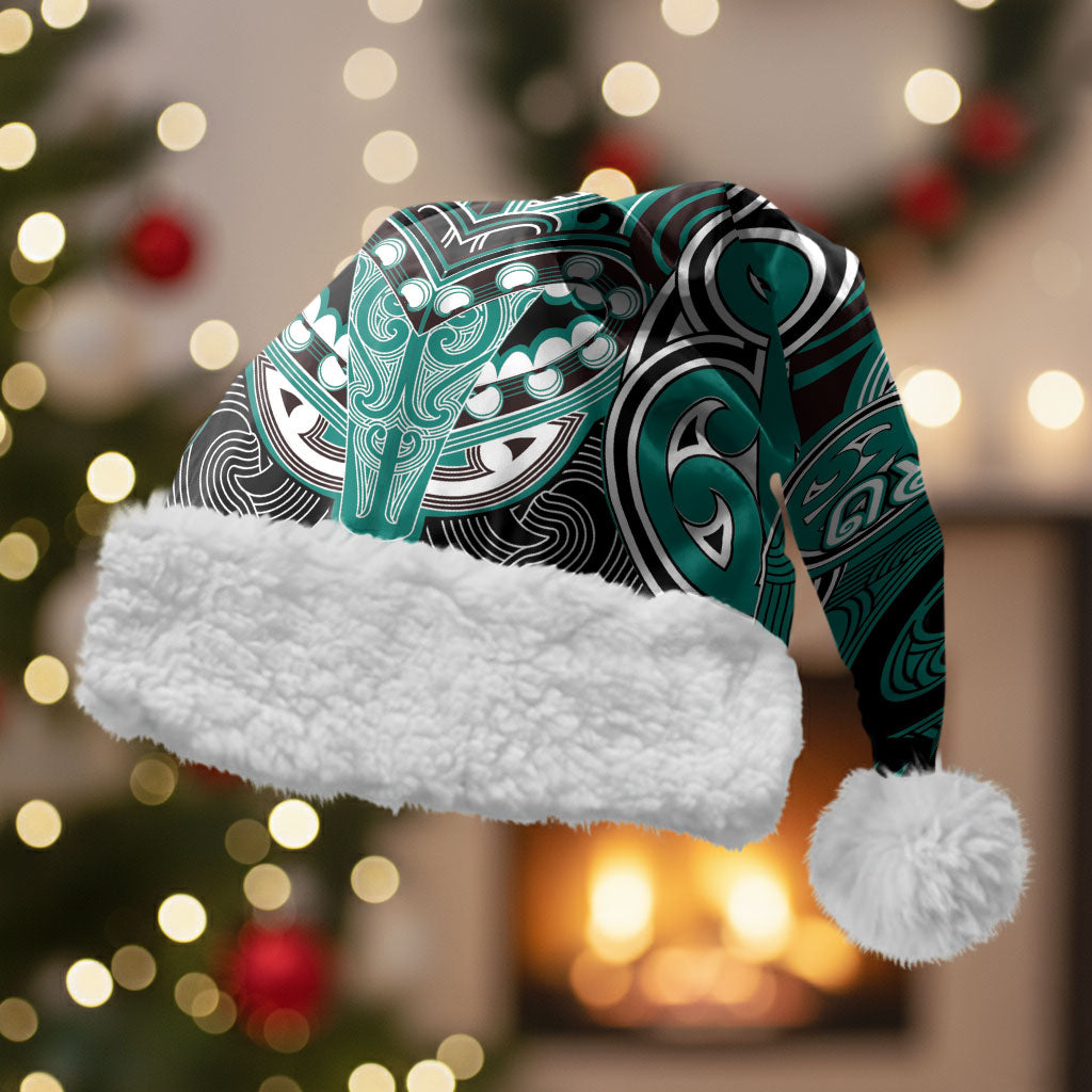 Aotearoa Iwi Ngati Maru Personalised Christmas Santa Hat Maori Kowhaiwhai Pattern