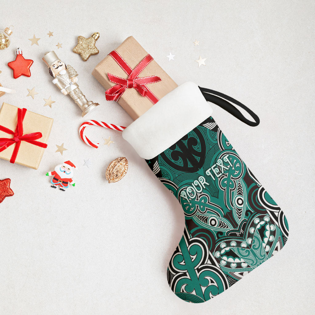 Aotearoa Iwi Ngati Maru Personalised Christmas Stocking Maori Kowhaiwhai Pattern