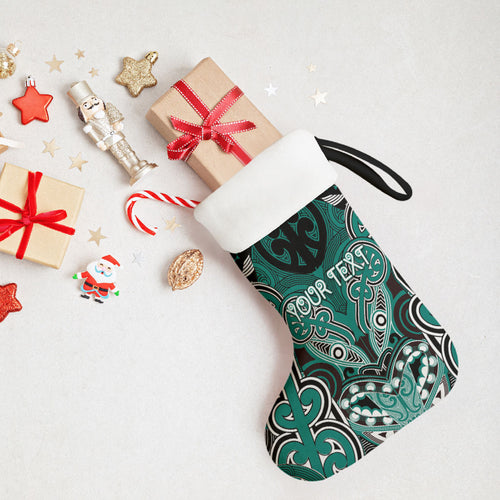 Aotearoa Iwi Ngati Maru Personalised Christmas Stocking Maori Kowhaiwhai Pattern