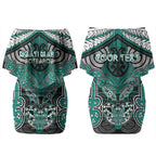 Aotearoa Iwi Ngati Maru Personalised Couples Matching Off Shoulder Short Dress and Hawaiian Shirt Maori Kowhaiwhai Pattern