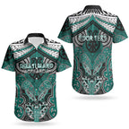 Aotearoa Iwi Ngati Maru Personalised Couples Matching Puletasi and Hawaiian Shirt Maori Kowhaiwhai Pattern