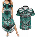 Aotearoa Iwi Ngati Maru Personalised Couples Matching Summer Maxi Dress and Hawaiian Shirt Maori Kowhaiwhai Pattern