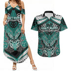 Aotearoa Iwi Ngati Maru Personalised Couples Matching Summer Maxi Dress and Hawaiian Shirt Maori Kowhaiwhai Pattern