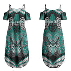 Aotearoa Iwi Ngati Maru Personalised Couples Matching Summer Maxi Dress and Hawaiian Shirt Maori Kowhaiwhai Pattern