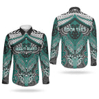 Aotearoa Iwi Ngati Maru Personalised Couples Matching Tank Maxi Dress and Long Sleeve Button Shirt Maori Kowhaiwhai Pattern