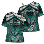 Aotearoa Iwi Ngati Maru Personalised Cross Shoulder Shirt Maori Kowhaiwhai Pattern