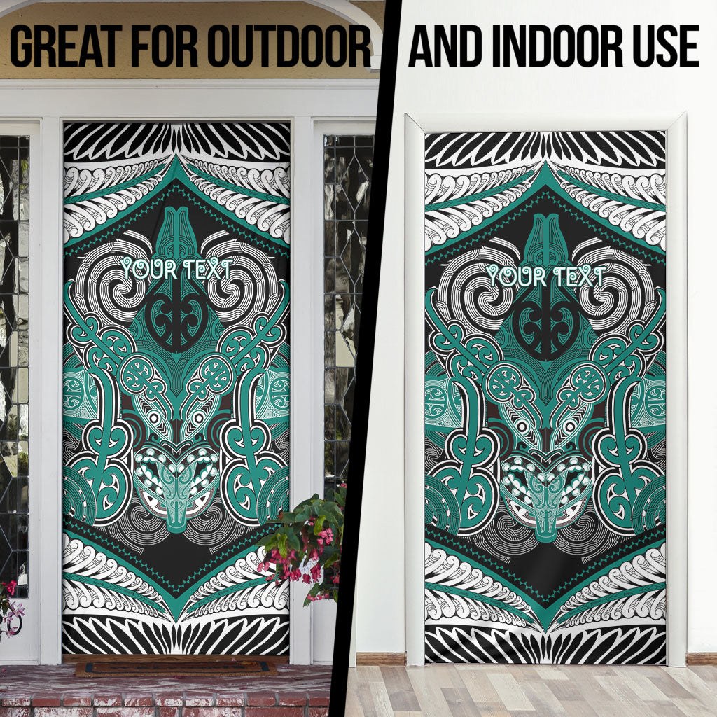 Aotearoa Iwi Ngati Maru Personalised Door Cover Maori Kowhaiwhai Pattern