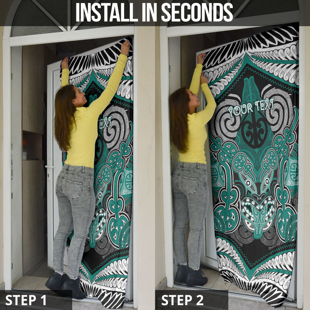 Aotearoa Iwi Ngati Maru Personalised Door Cover Maori Kowhaiwhai Pattern