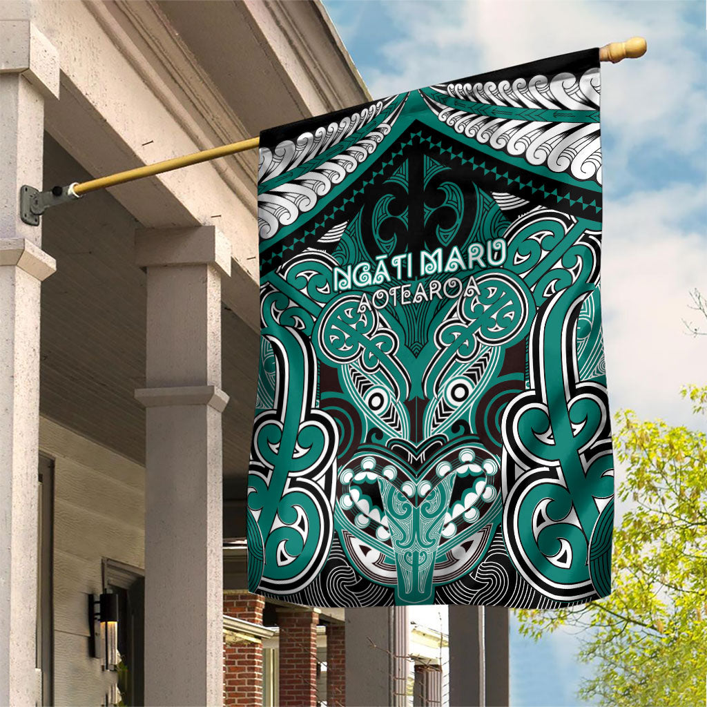 Aotearoa Iwi Ngati Maru Garden Flag Maori Kowhaiwhai Pattern