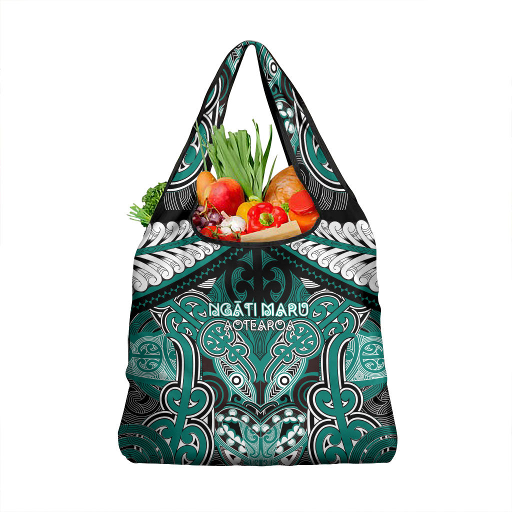 Aotearoa Iwi Ngati Maru Grocery Bag Maori Kowhaiwhai Pattern