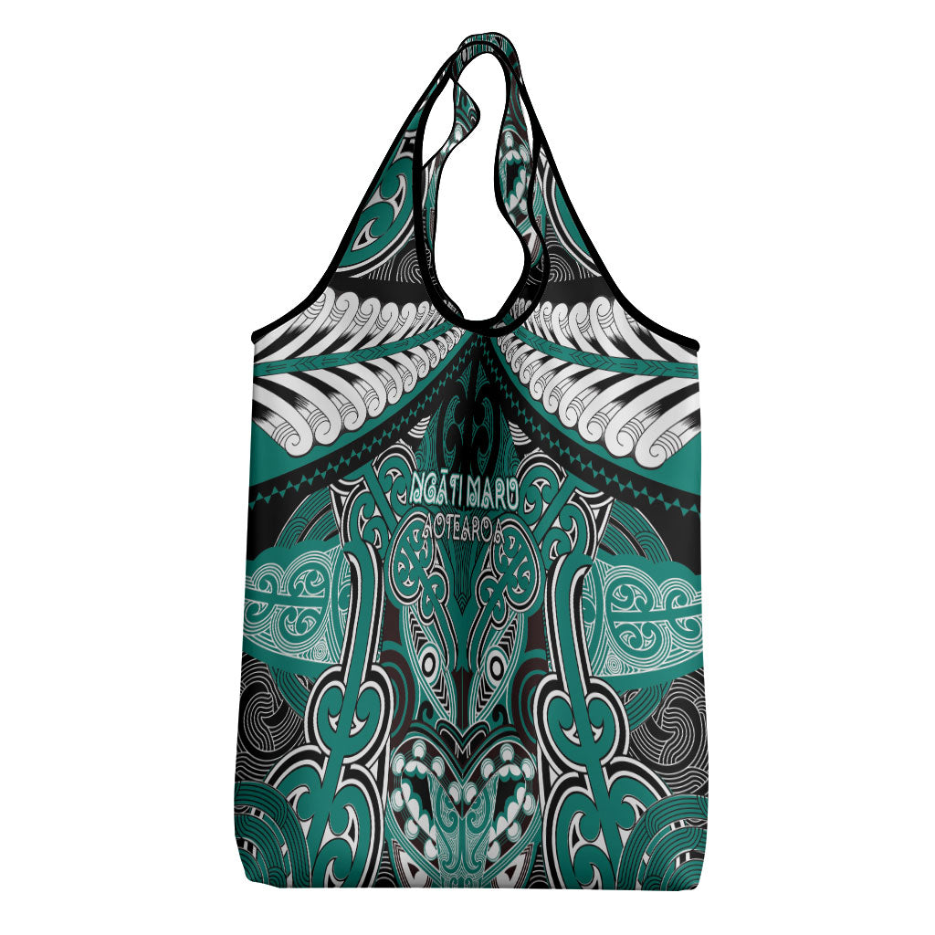 Aotearoa Iwi Ngati Maru Grocery Bag Maori Kowhaiwhai Pattern