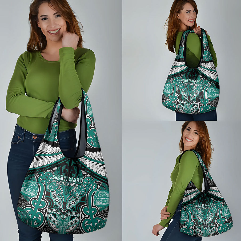 Aotearoa Iwi Ngati Maru Grocery Bag Maori Kowhaiwhai Pattern