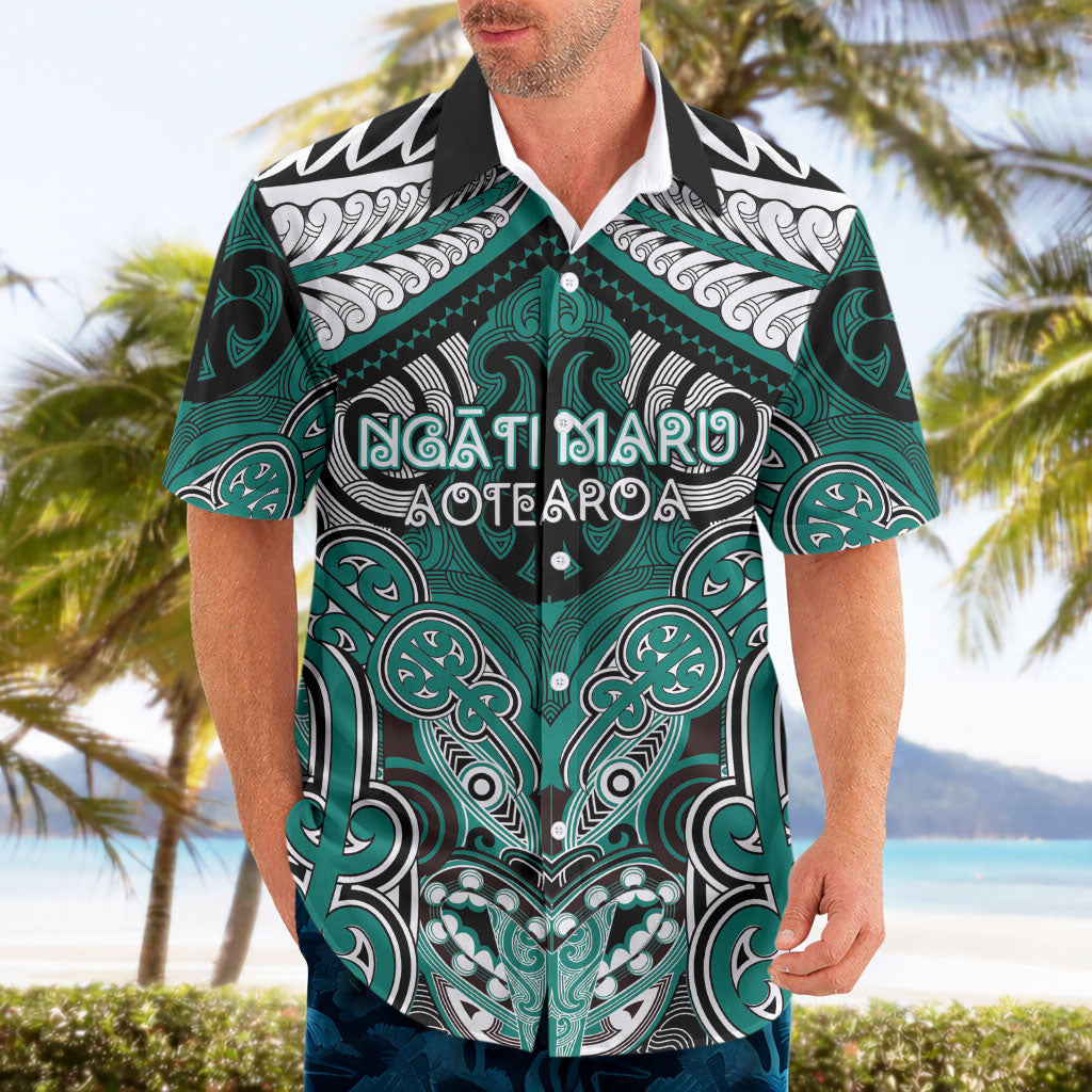 Aotearoa Iwi Ngati Maru Personalised Hawaiian Shirt Maori Kowhaiwhai Pattern