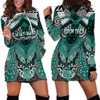 Aotearoa Iwi Ngati Maru Personalised Hoodie Dress Maori Kowhaiwhai Pattern
