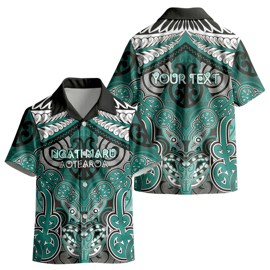 Aotearoa Iwi Ngati Maru Personalised Kid Hawaiian Shirt Maori Kowhaiwhai Pattern