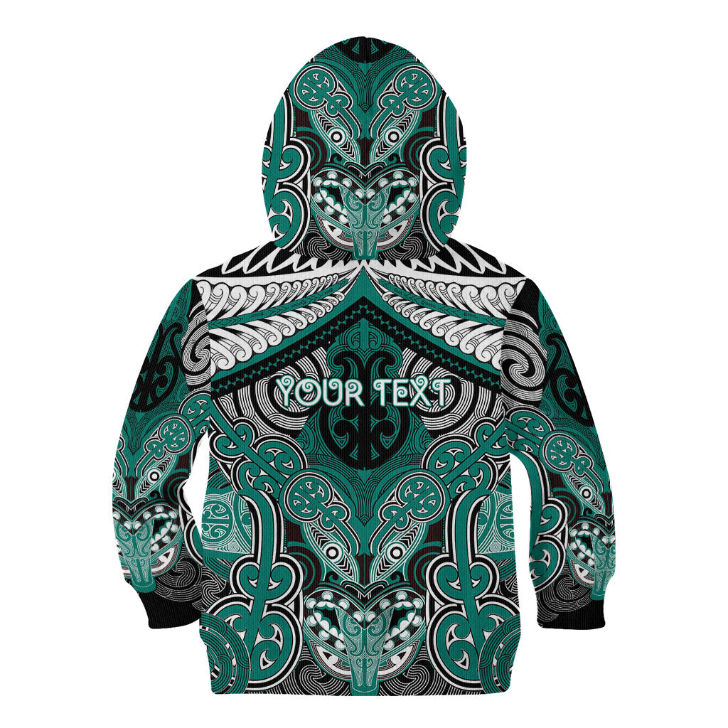 Aotearoa Iwi Ngati Maru Personalised Kid Hoodie Maori Kowhaiwhai Pattern