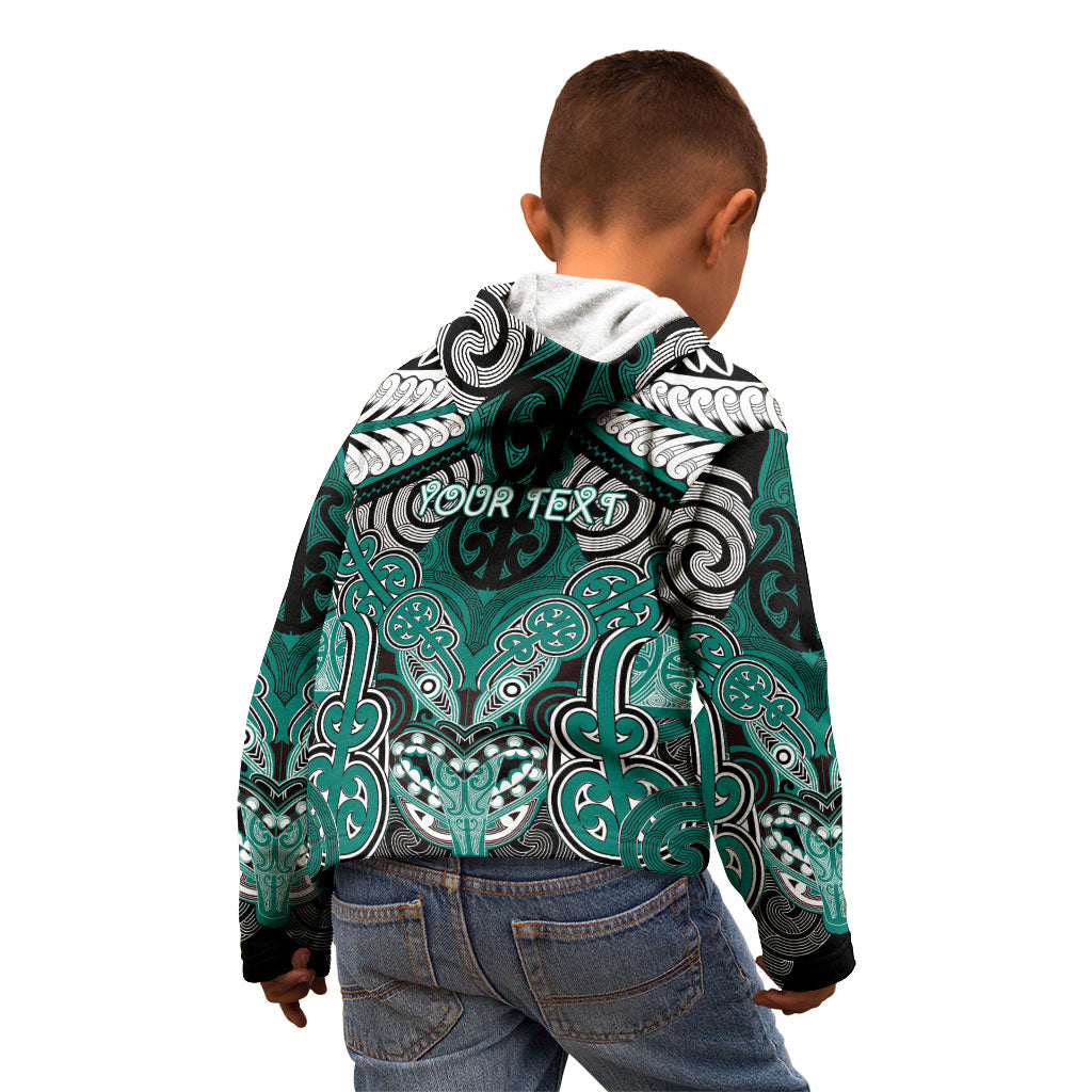 Aotearoa Iwi Ngati Maru Personalised Kid Hoodie Maori Kowhaiwhai Pattern