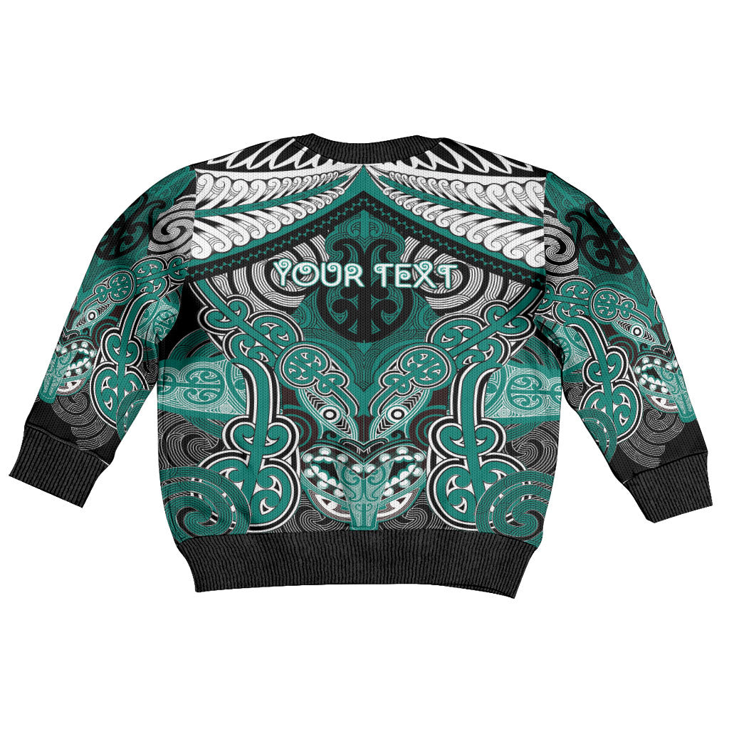 Aotearoa Iwi Ngati Maru Personalised Kid Ugly Christmas Sweater Maori Kowhaiwhai Pattern