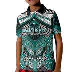 Aotearoa Iwi Ngati Maru Personalised Kid Polo Shirt Maori Kowhaiwhai Pattern