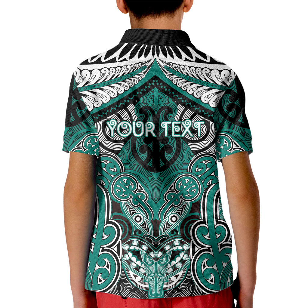 Aotearoa Iwi Ngati Maru Personalised Kid Polo Shirt Maori Kowhaiwhai Pattern