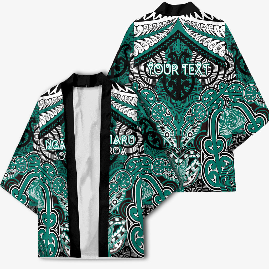 Aotearoa Iwi Ngati Maru Personalised Kimono Maori Kowhaiwhai Pattern