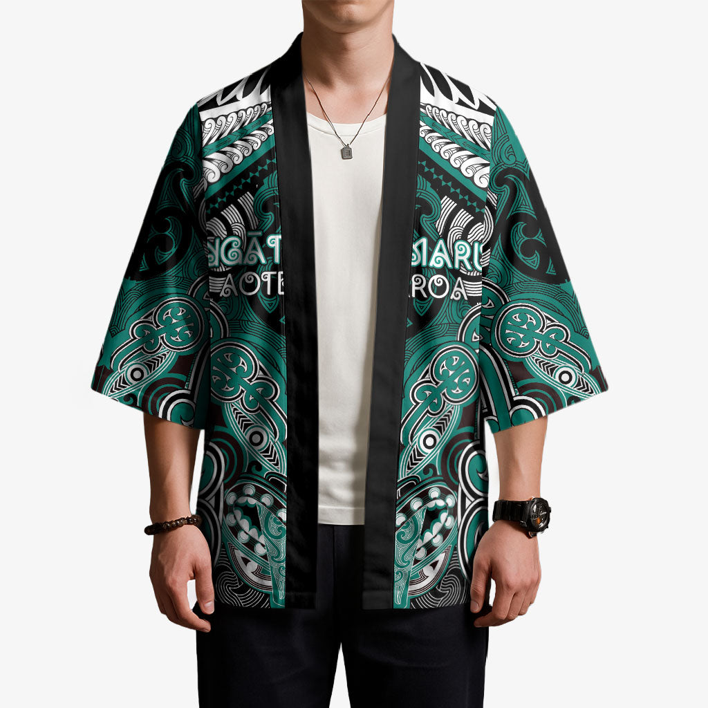 Aotearoa Iwi Ngati Maru Personalised Kimono Maori Kowhaiwhai Pattern