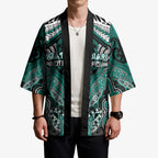 Aotearoa Iwi Ngati Maru Personalised Kimono Maori Kowhaiwhai Pattern